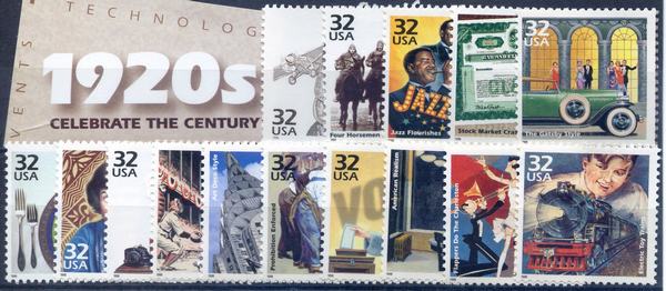 U.S. #3184a-o Celebrate the Century 1920s, 15 Singles MNH