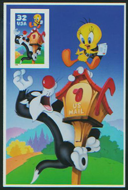 U.S. #3204c Sylvester & Tweety, Pane of One MNH
