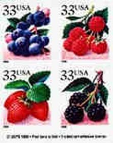 U.S. #3297c Berries Block of 4 (1999) MNH