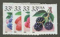 U.S. #3298-3301 Berries, 4 Singles (from Booklet)