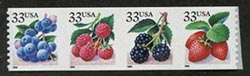U.S. #3305a Berries Coil Strip of 4 (1999) MNH