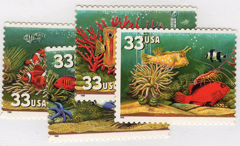 U.S. #3317-20 Aquarium Fish, 4 Singles MNH