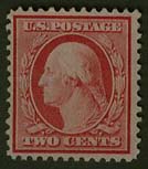 U.S. #332 2c carmine Washington MNH