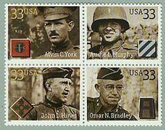 U.S. #3396a Distinguished Soldiers Block of 4 MNH
