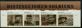 U.S. #3396a Distinguished Soldiers Strip of 4 MNH