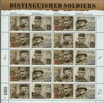 U.S.  #3396 Distinguished Soldiers Pane of 20
