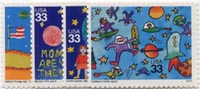 U.S. #3414-17 Stampin' the Future, 4 Singles MNH