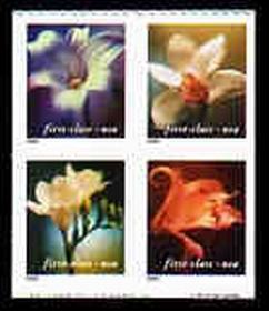 U.S. #3457a 1st Class Flowers Block of 4 MNH