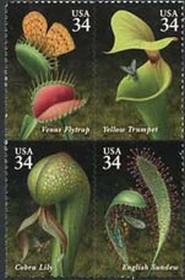 U.S. #3531a Carnivorous Plants Block of 4 MNH