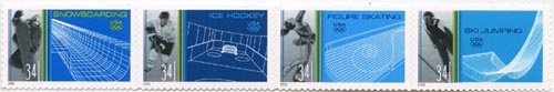 U.S. #3555a Winter Olympics Strip of 4 MNH