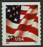 U.S. #3633B 37c Flag Coil MNH