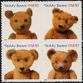 U.S. #3656a Teddy Bears - block MNH