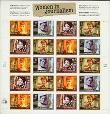 U.S.  #3668 Women in Journalism Pane of 20