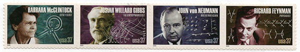 U.S. #3909a American Scientists, Strip of 4 MNH
