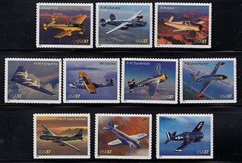 U.S. #3916-25 Advances in Aviation, 10 Singles MNH