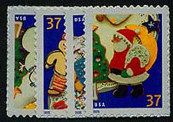 U.S. #3949-52 Holiday Cookies, 4 Singles  MNH