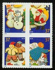 U.S. #3952a Holiday Cookies Block of 4