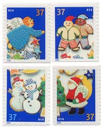 U.S. #3953-56 Holiday Cookies, 4 Singles MNH