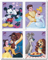 U.S. #4028a Disney: Romance - Block of 4 MNH