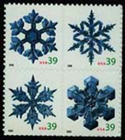U.S. #4104a Christmas Snowflakes Block of 4 MNH