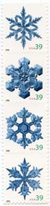 U.S. #4104a Christmas Snowflakes - Strip MNH