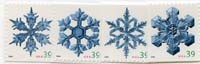 U.S. #4105-08 Christmas Snowflakes, 4 Singles