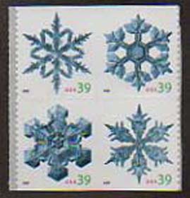 U.S. #4108a Christmas Snowflakes Block of 4