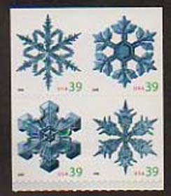 U.S. #4112a Christmas Snowflakes - Block of 4