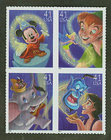 U.S. #4195a Art of Disney: Magic Block of 4 MNH