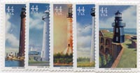 U.S. #4409-13 Gulf Coast Lighthouses 5 Singles MNH