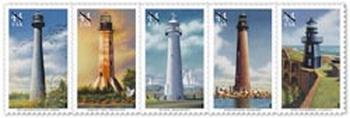 U.S. #4413a Gulf Coast Lighthouses Strip 5 MNH