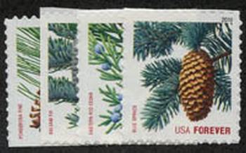 U.S. #4482-85 Evergreens, 4 Singles