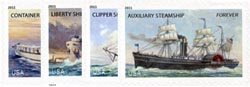 U.S. #4548-51 Merchant Marine, 4 Singles