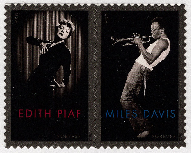 U.S. #4693a Miles Davis & Edith Piaf, Pair