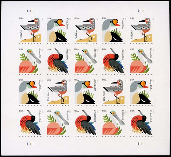 U.S. #4994 Coastal Birds - Pane of 20