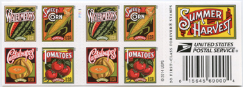 U.S. #5007b Summer Harvest, Dbl-sided Booklet of 20