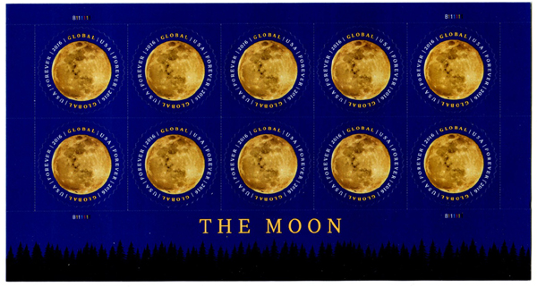 U.S. #5058 Global - The Moon, Pane of 10