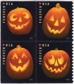 U.S. #5140a Jack-O-Lanterns Block of 4