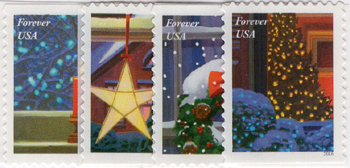 U.S. #5145-48 Holiday Window Views,  4 Singles