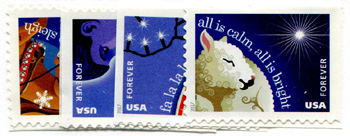 U.S. #5247-50 Christmas Carols, 4 Singles