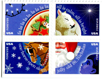 U.S. #5250a Christmas Carols, Block of 4