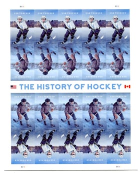 U.S. #5253 History of Hockey, Pane of 20
