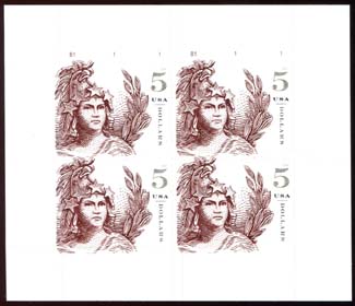 U.S. #5297  $5 Statue of Freedom Pane of 4
