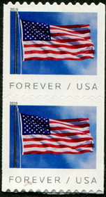 U.S. #5343 US Flag Definitive Coil Pair BCA