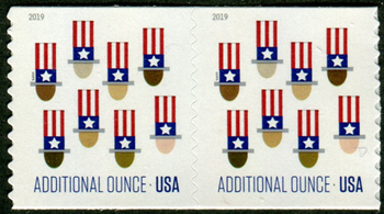 U.S. #5341 Uncle Sam's Hat Additional Ounce Coil Pair