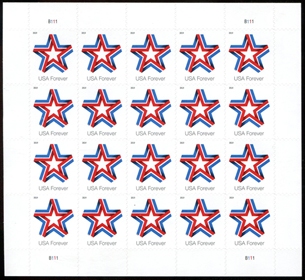 U.S. #5361 Star Ribbon Pane of 20