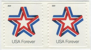 U.S. #5362 Star Ribbon Coil Pair