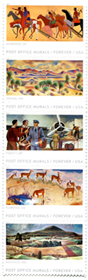 U.S. #5376a Post Office Murals Strip of 5