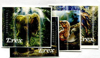 U.S. #5410-13 Tyrannosaurus Rex, 4 Singles