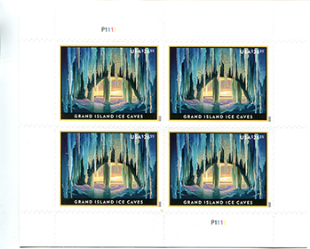 U.S. #5430 Grand Island Ice Caves Pane of 4